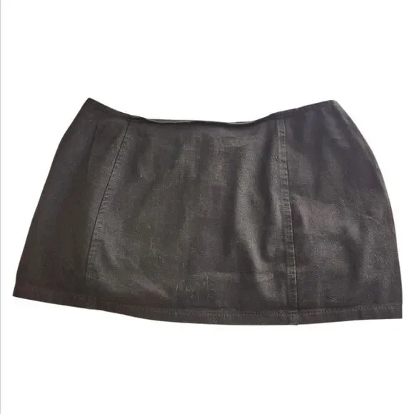 NWT Shein Sky Black Denim Micro Mini Skirt With Belt Details Size XL/12 - Picture 6 of 9